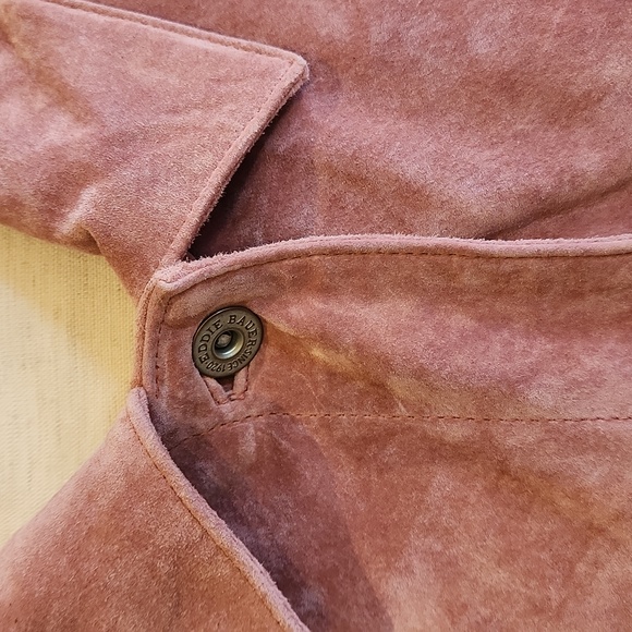 One Of A Kind Beautiful Vintage Eddie Bauer Pink Suede Jean Jacket Medium. - Picture 2 of 7